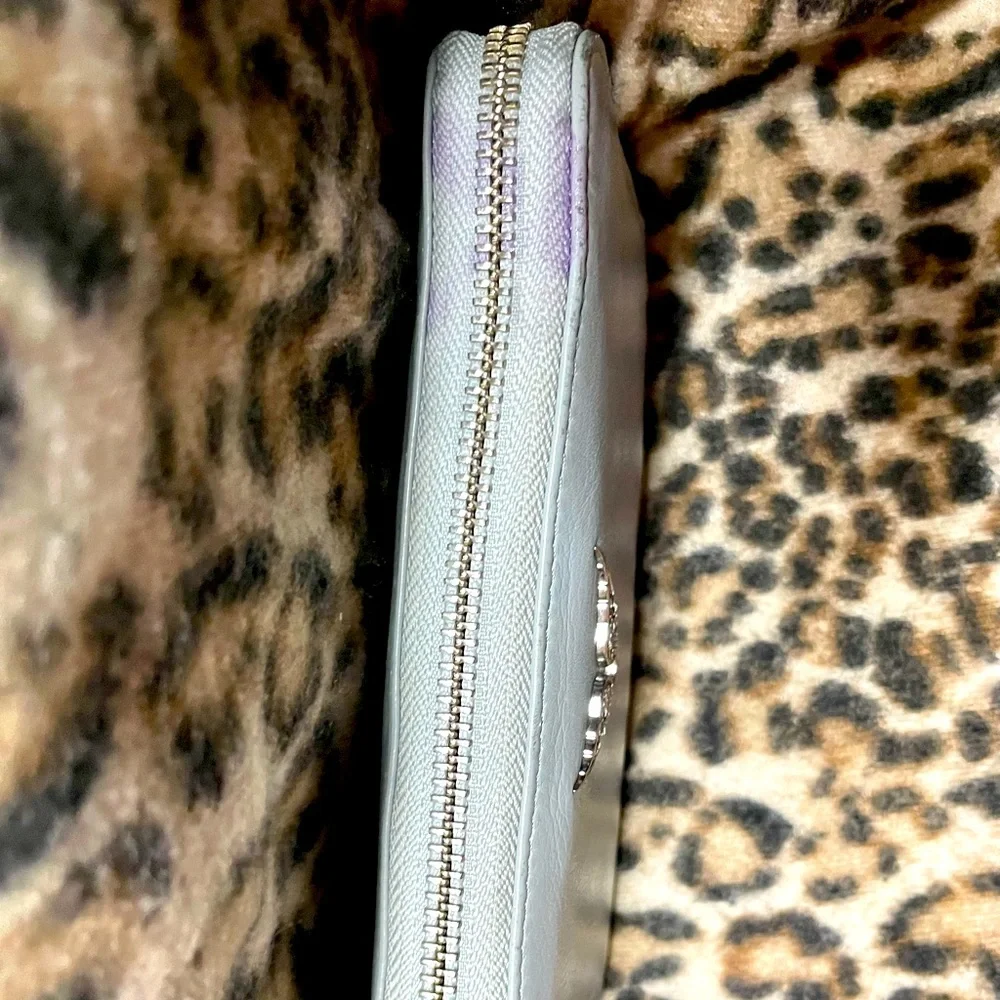 Zadig et Voltaire Leather Compagnon Wristlet Wallet Silver - Picture 13 of 15